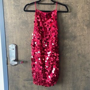 Red Sequin Mini Dress